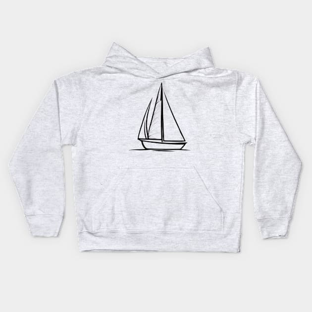 sailing vessel Kids Hoodie by Tiny Works